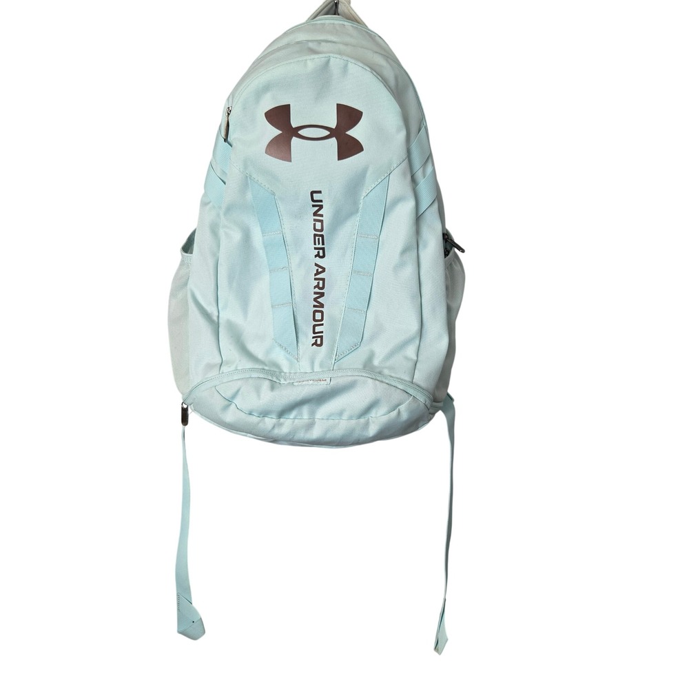 Under Armour Hustle 5.0 Backpack Light Blue Mint Green UA Storm Laptop Bag